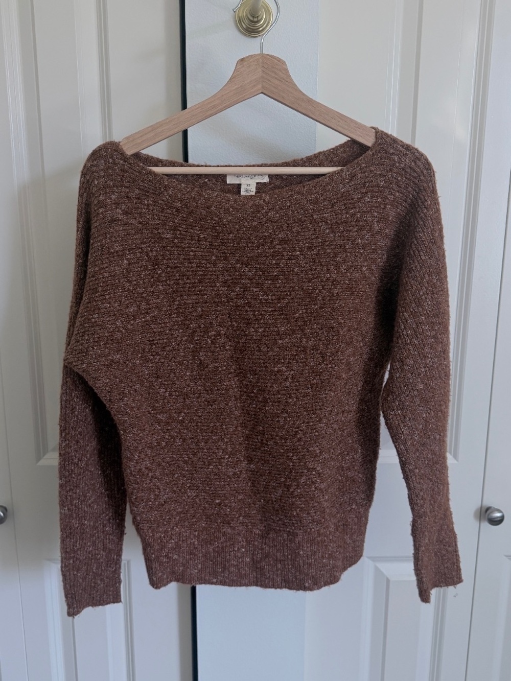 Treasure & Bond Heathered Knit Sweater - Extra Small, Burnt Orange